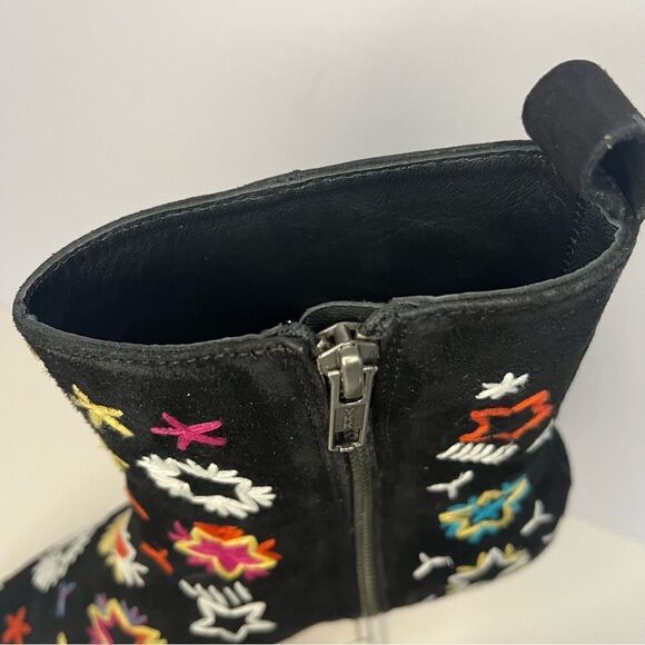 Free People Bowers Suede Embroidered Western Boots in Black Size 6.5 (37) NWOB - Picture 10 of 16